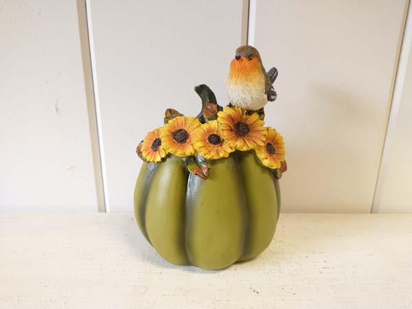 Sunflower & Bird on a Pumpkin