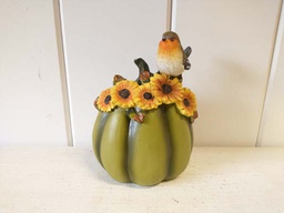Sunflower &amp; Bird on a Pumpkin