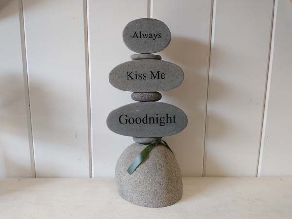 Engraved Cairn "Always Kiss Me"
